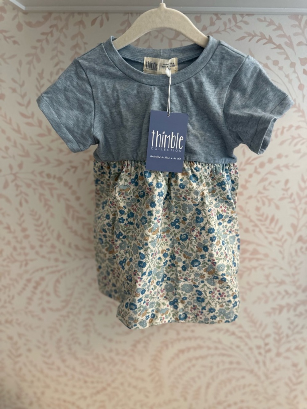 Girls' Blue Floral Casual Dress